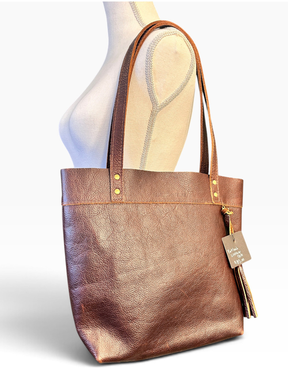 Portland Leather Tote - Coldbrew
